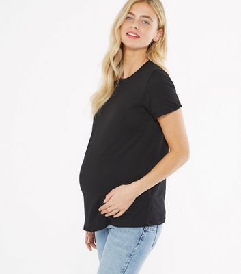 Click to view product details and reviews for Maternity Black Roll Sleeve T Shirt New Look.
