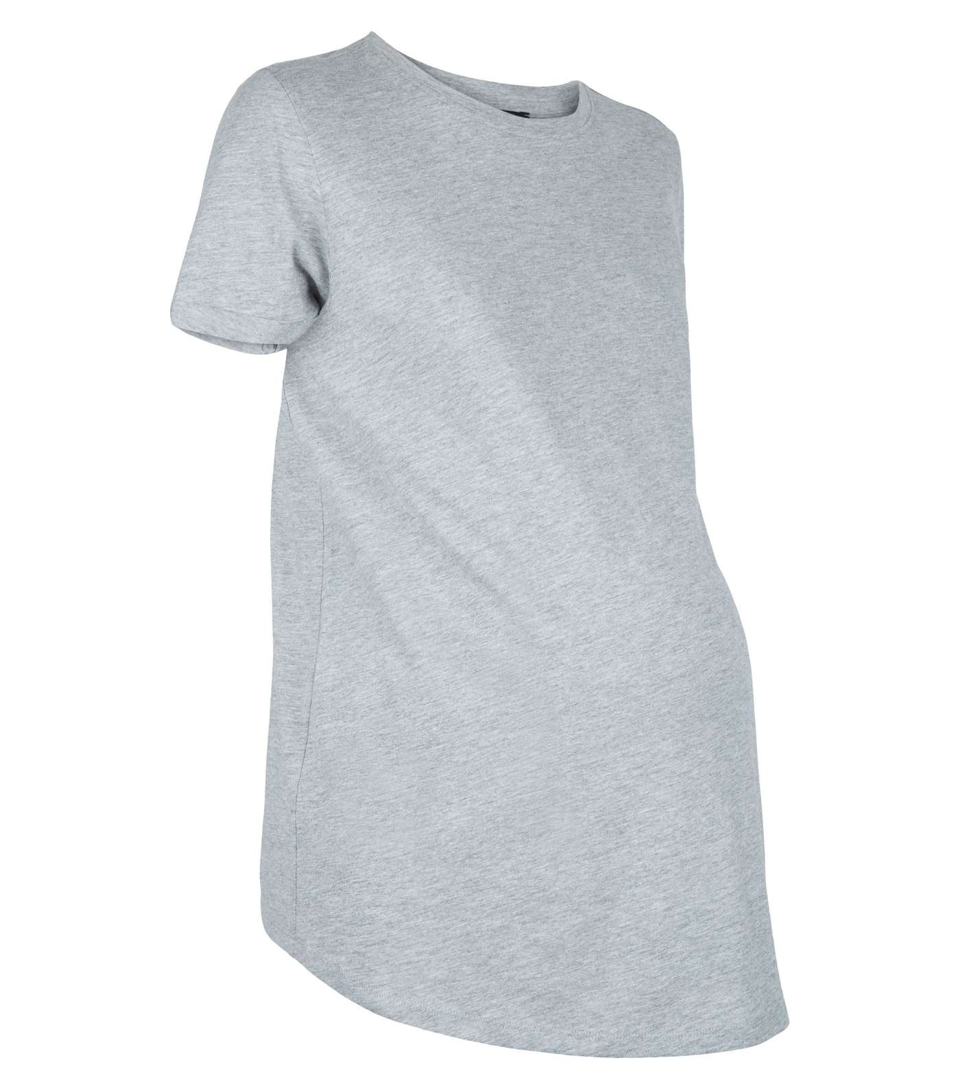 Maternity Grey Roll Sleeve T-Shirt Image 4