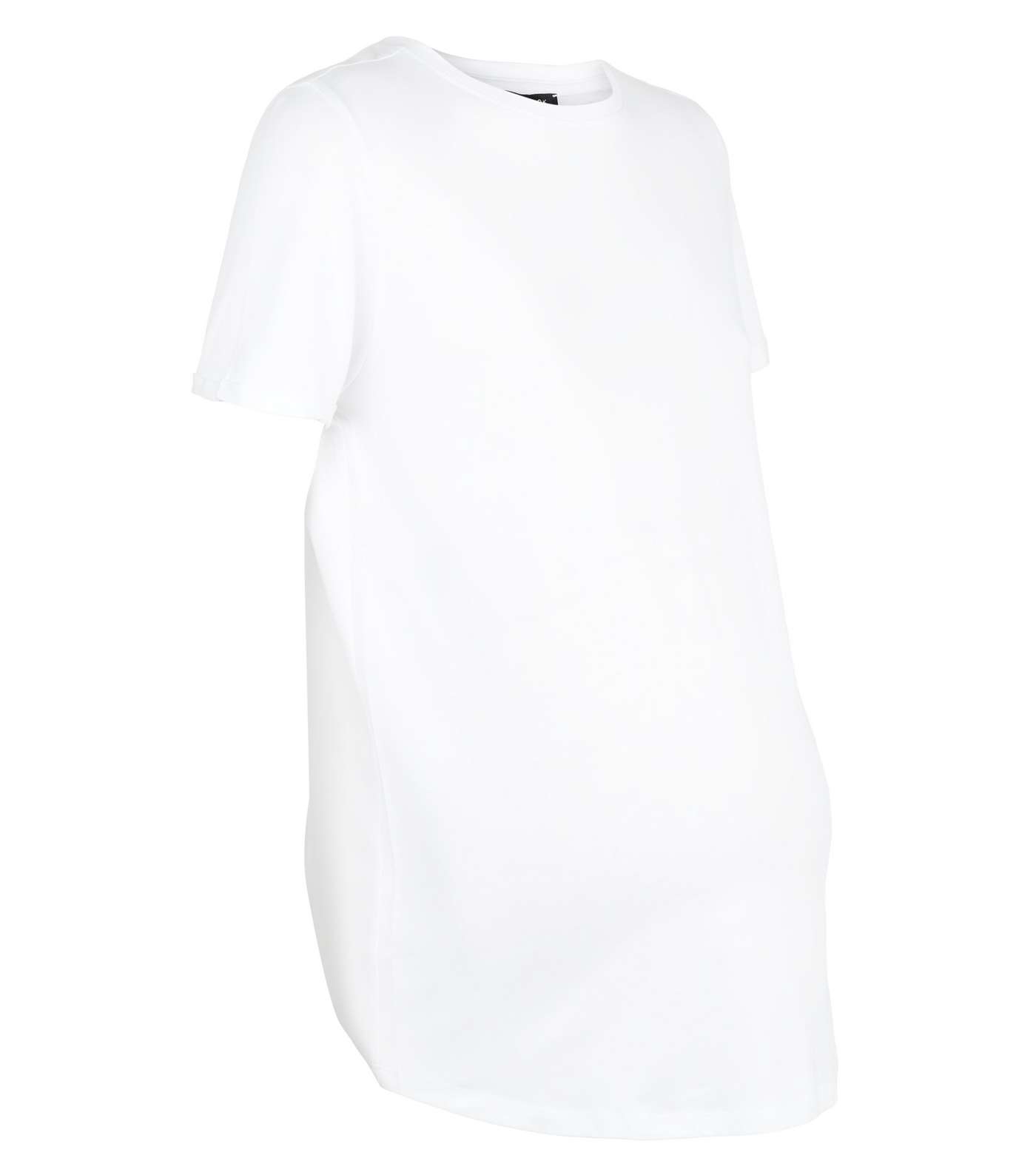 Maternity White Roll Sleeve T-Shirt Image 4