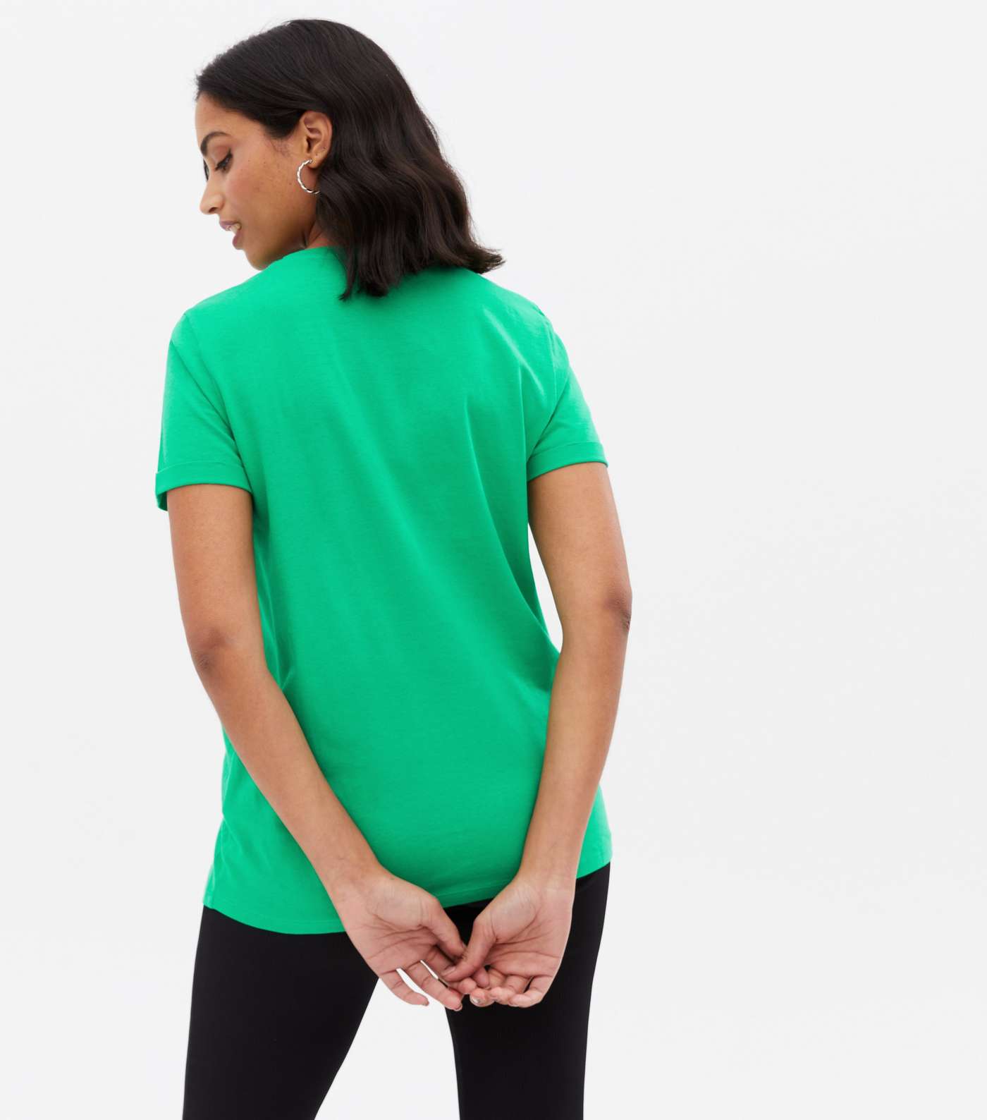 Maternity Green Roll Sleeve T-Shirt Image 4
