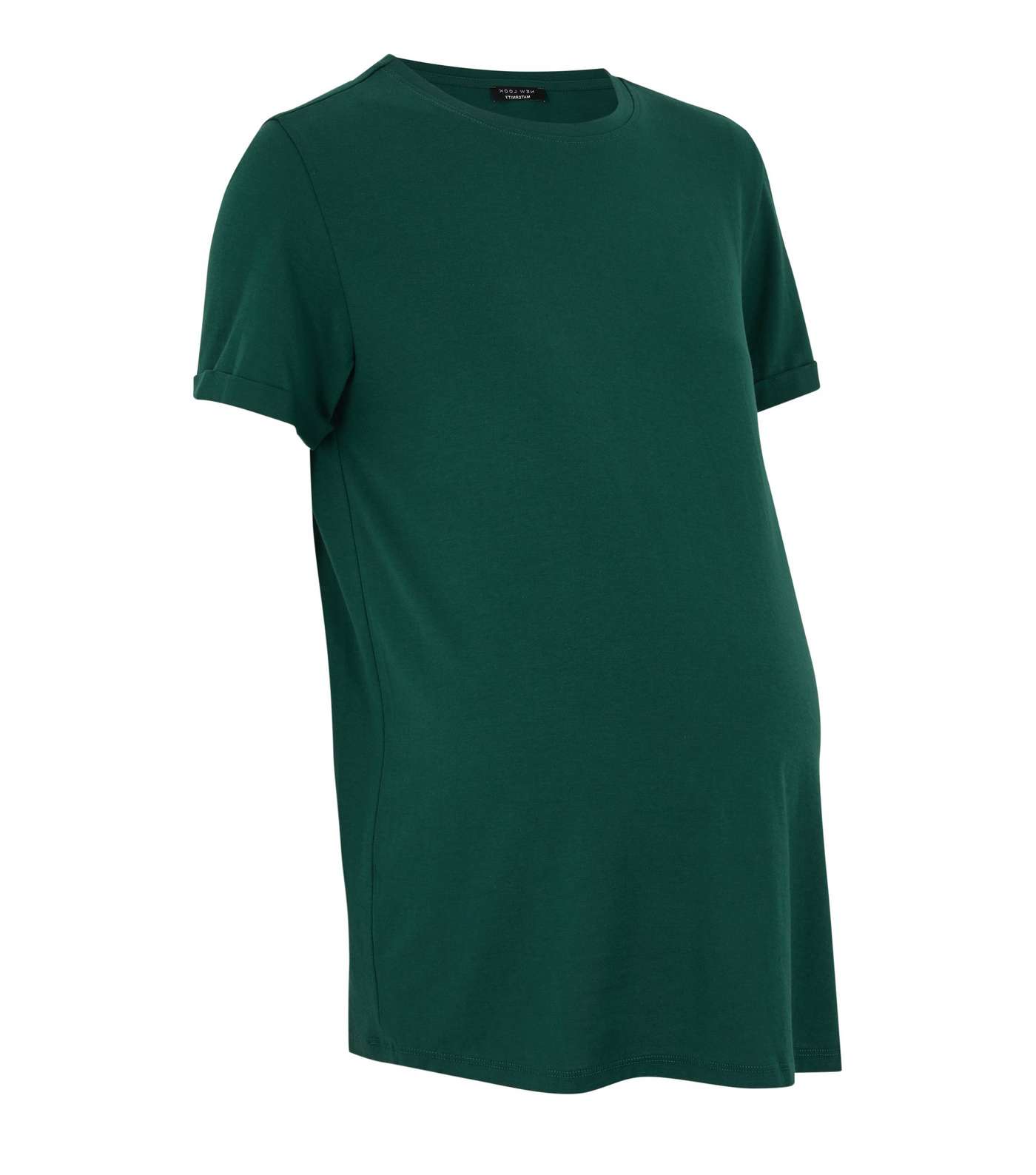Maternity Dark Green Roll Sleeve T-Shirt
