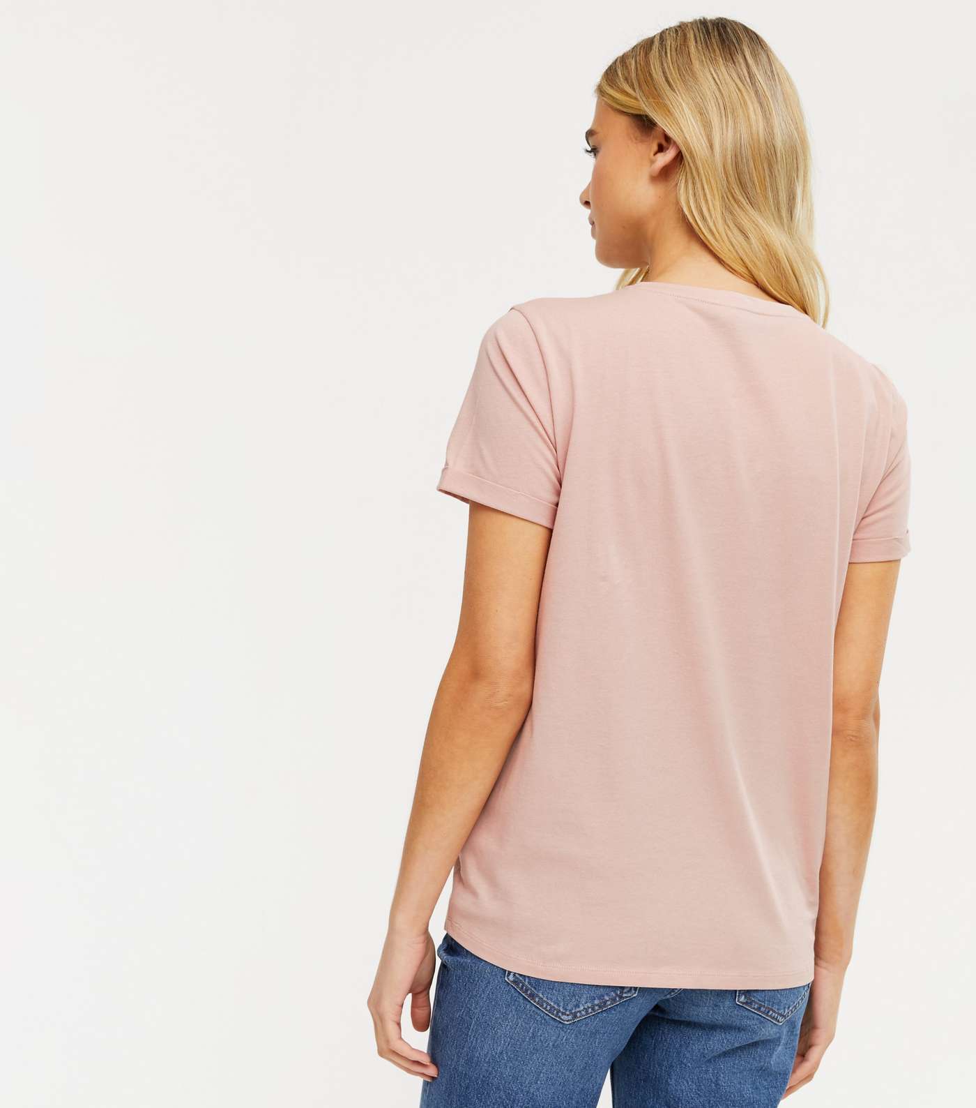 Maternity Pink Roll Sleeve T-Shirt Image 3