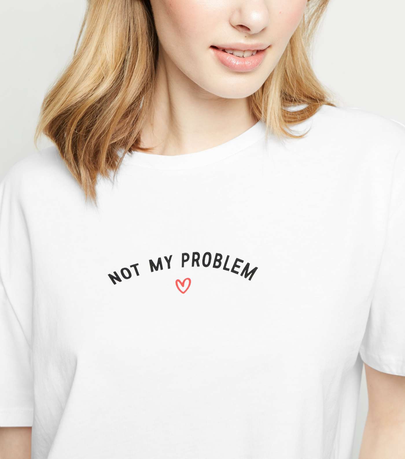 White Slogan Not My Problem Boxy T-shirt Image 5