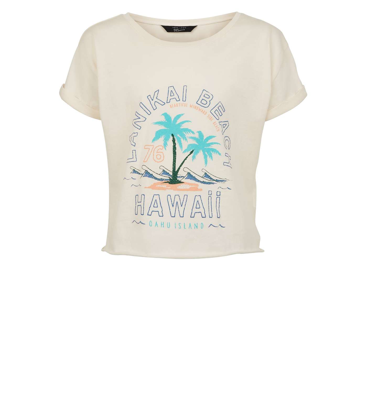 Girls Off White Hawaii Slogan T-Shirt Image 4