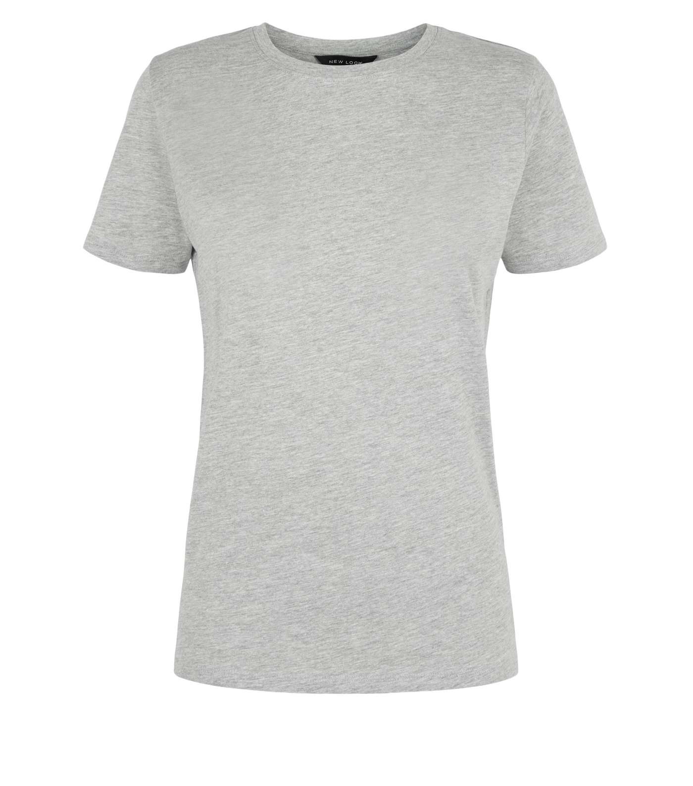 Grey Marl Roll Sleeve T-Shirt Image 4