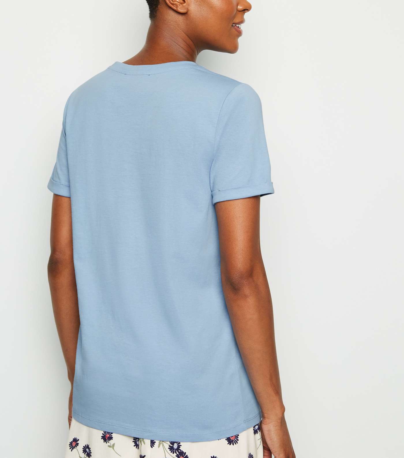 Blue Roll Sleeve T-Shirt Image 5
