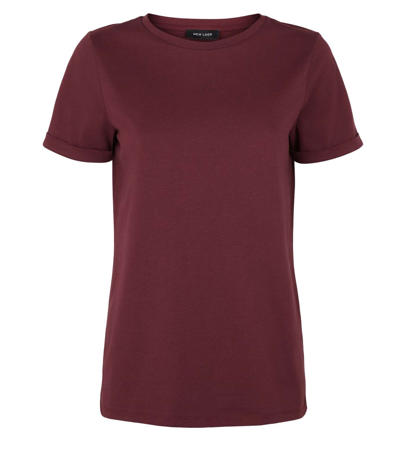 Burgundy Roll Sleeve T-Shirt Image 4