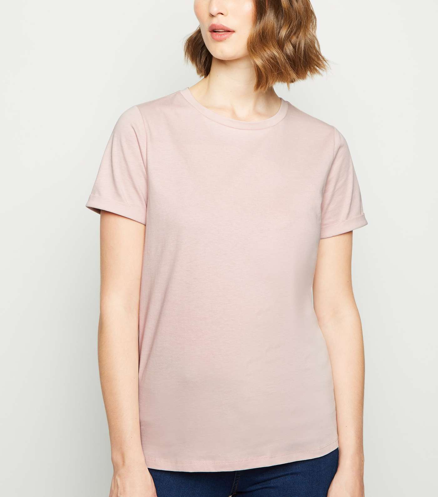 Pink Roll Sleeve T-Shirt