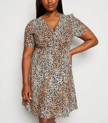 New Look Curve Leopard Print Dress ...