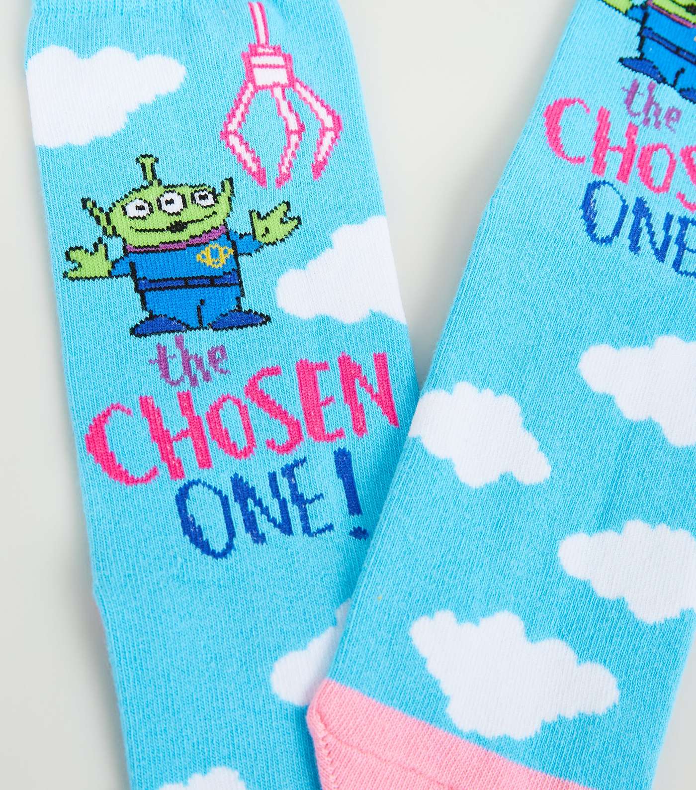 Pale Blue Toy Story Chosen One Slogan Socks Image 3