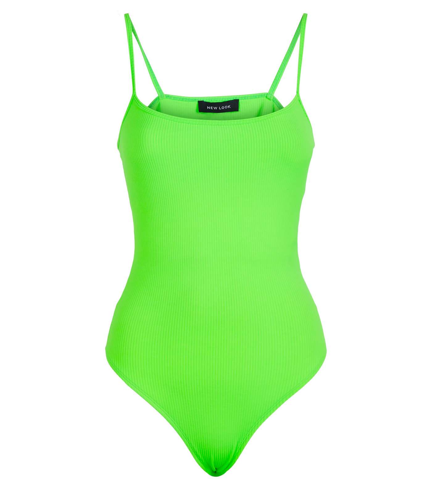 Green Neon Ribbed Strappy Bodysuit Image 4