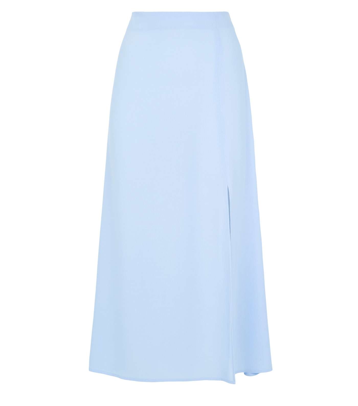 Pale Blue Split Side Midi Skirt Image 4