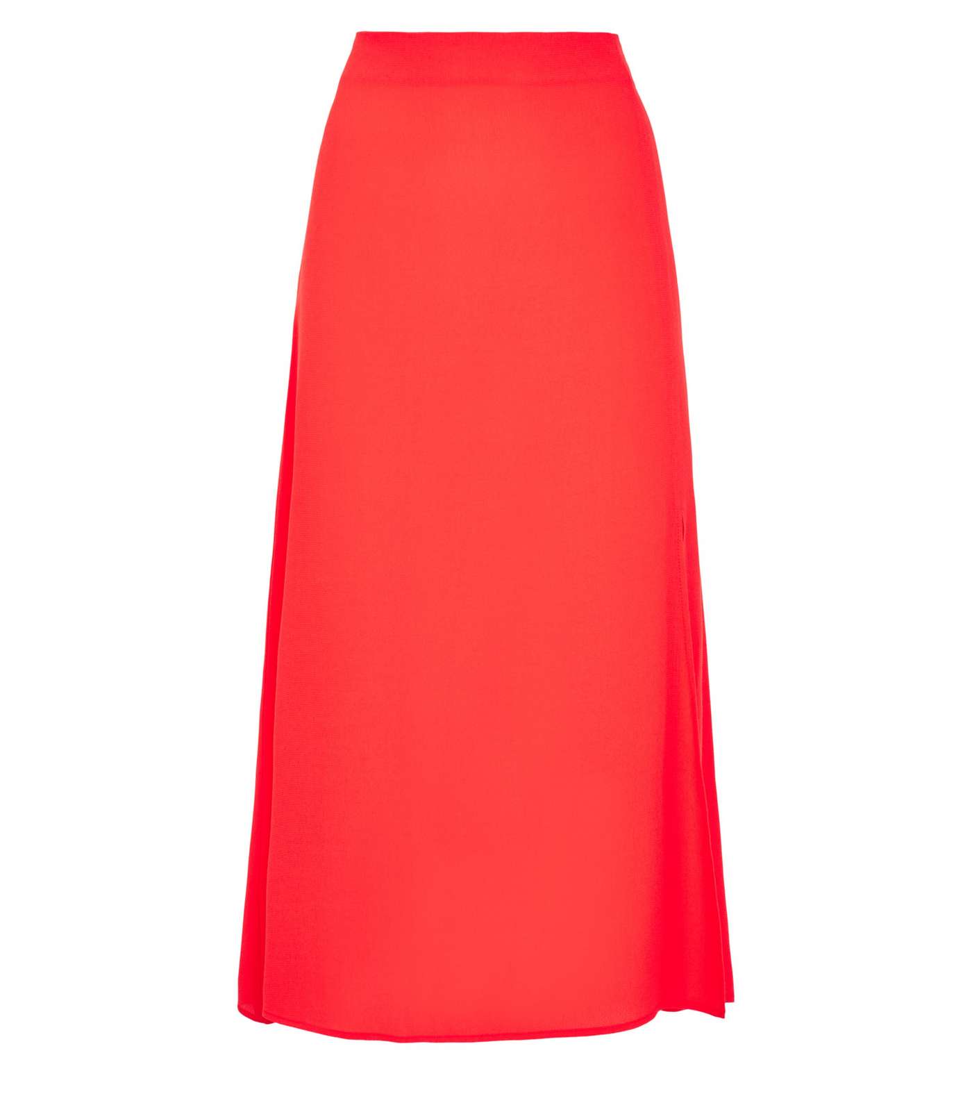 Red Split Side Midi Skirt Image 4
