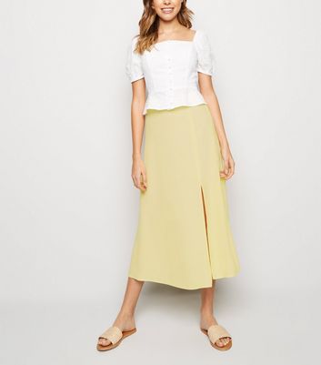 Boutique ISABEL MARANT Etoile Bright yellow cotton mid-length skirt Size 34