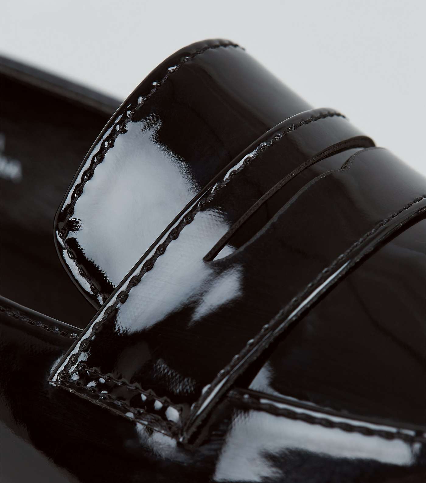 Girls Black Bar Strap Patent Loafers Image 4