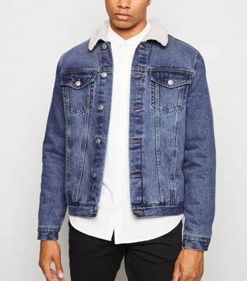 blue borg denim jacket