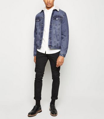 New look best sale borg denim jacket