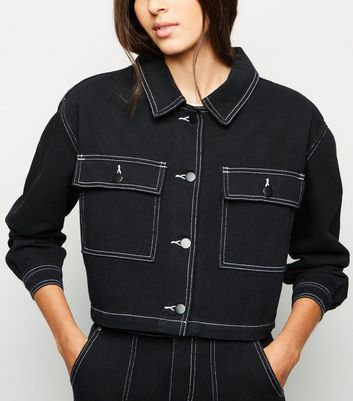 contrast stitch jean jacket