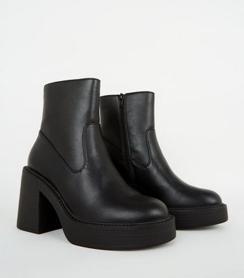 block heel platform booties
