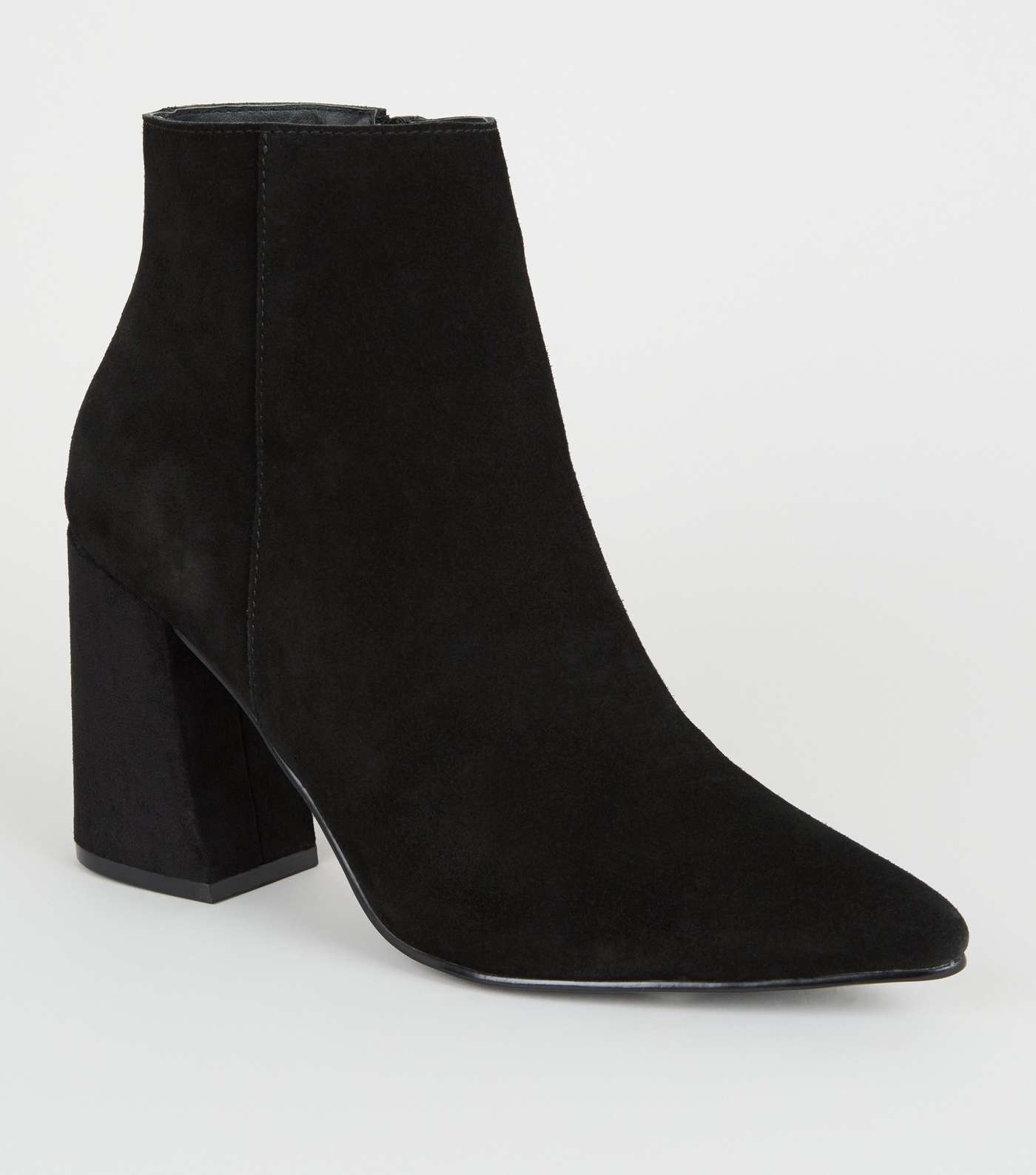 Black Suede Pointed Ankle Boots