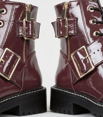 New look dark red boots best sale