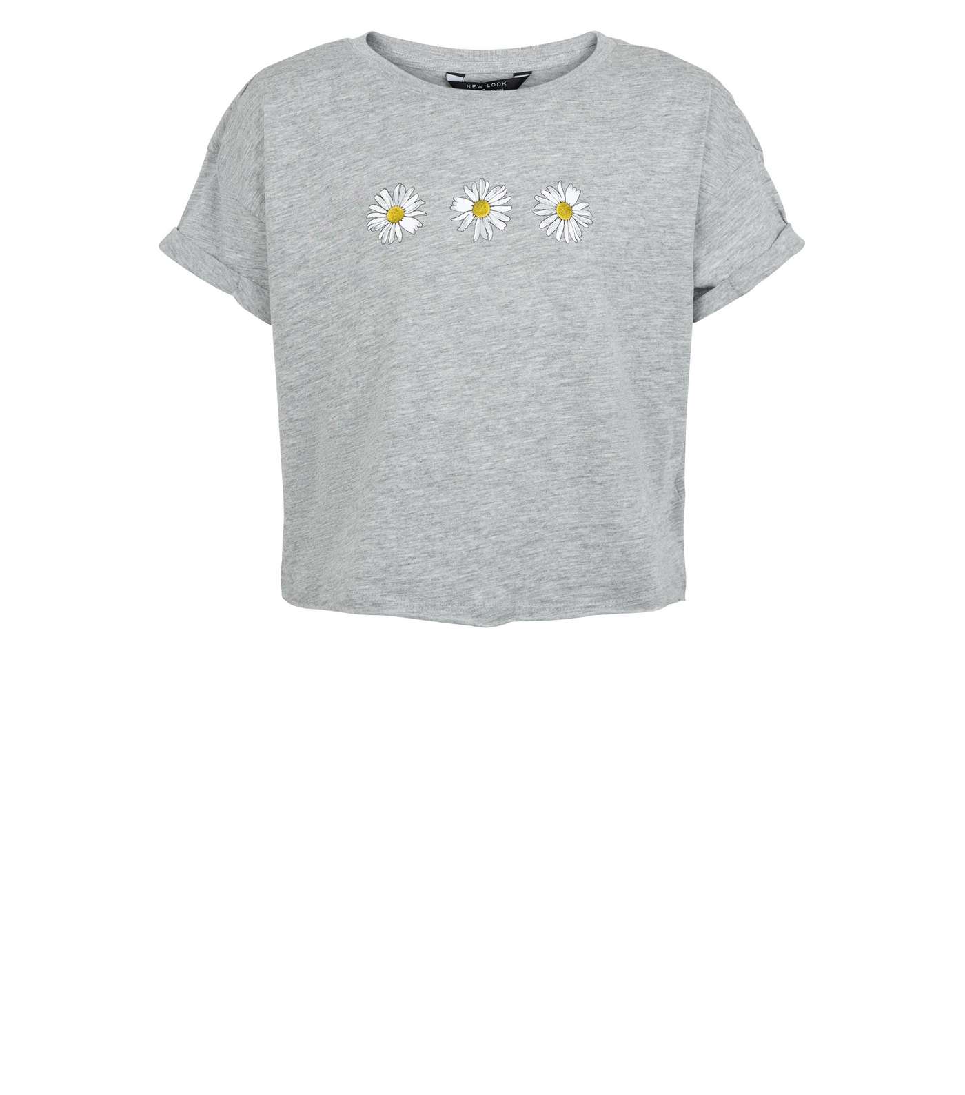 Girls Grey Daisy T-Shirt Image 4