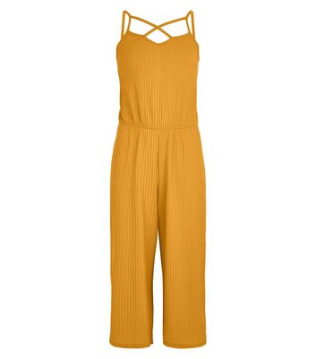girls mustard jumpsuit