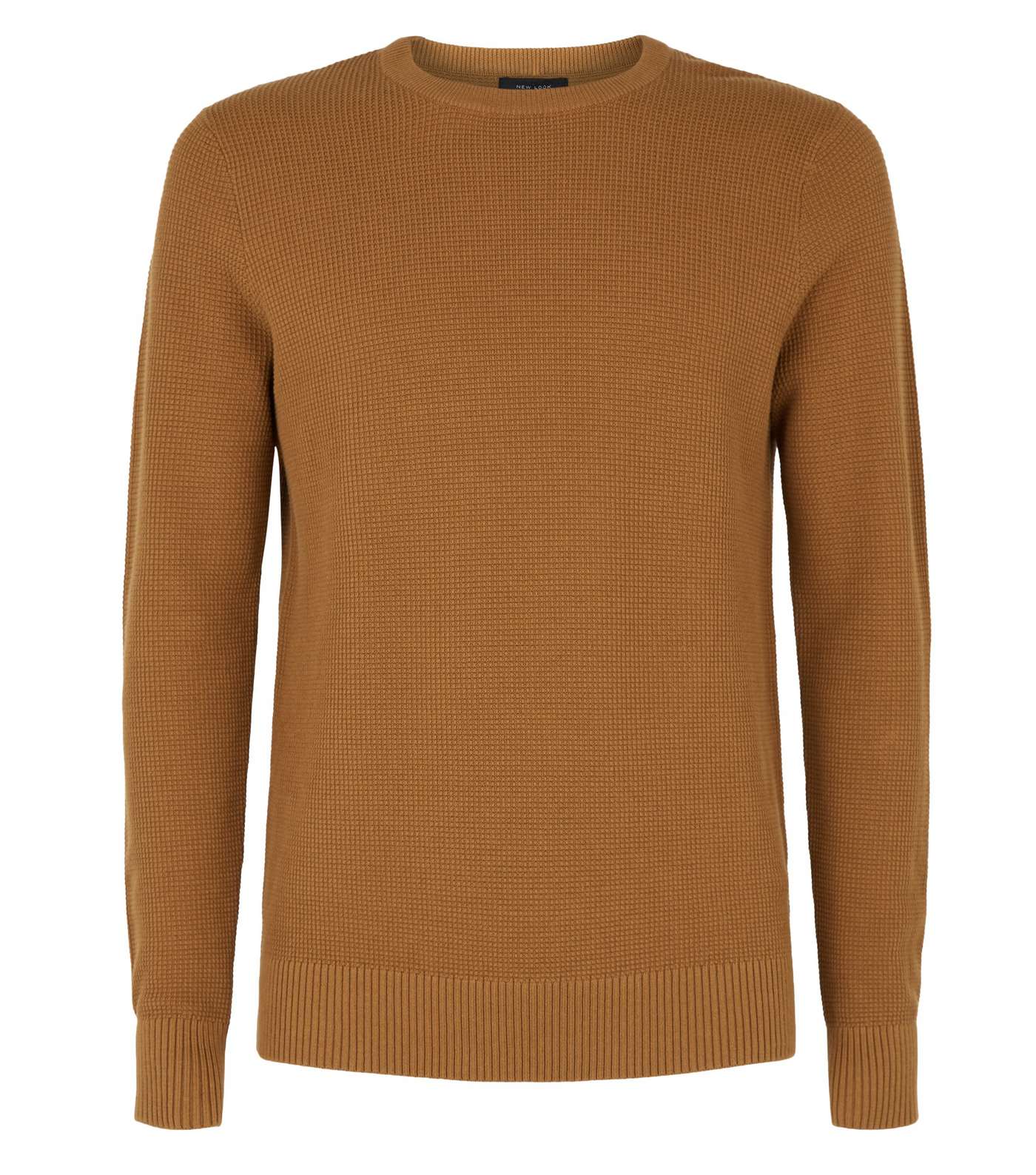 Rust Waffle Knit Muscle Fit Jumper Image 4