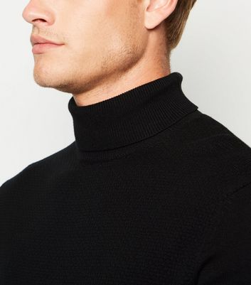 black polo neck jumper mens