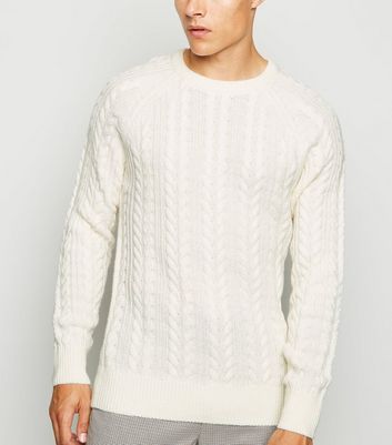 cable knit jumper white