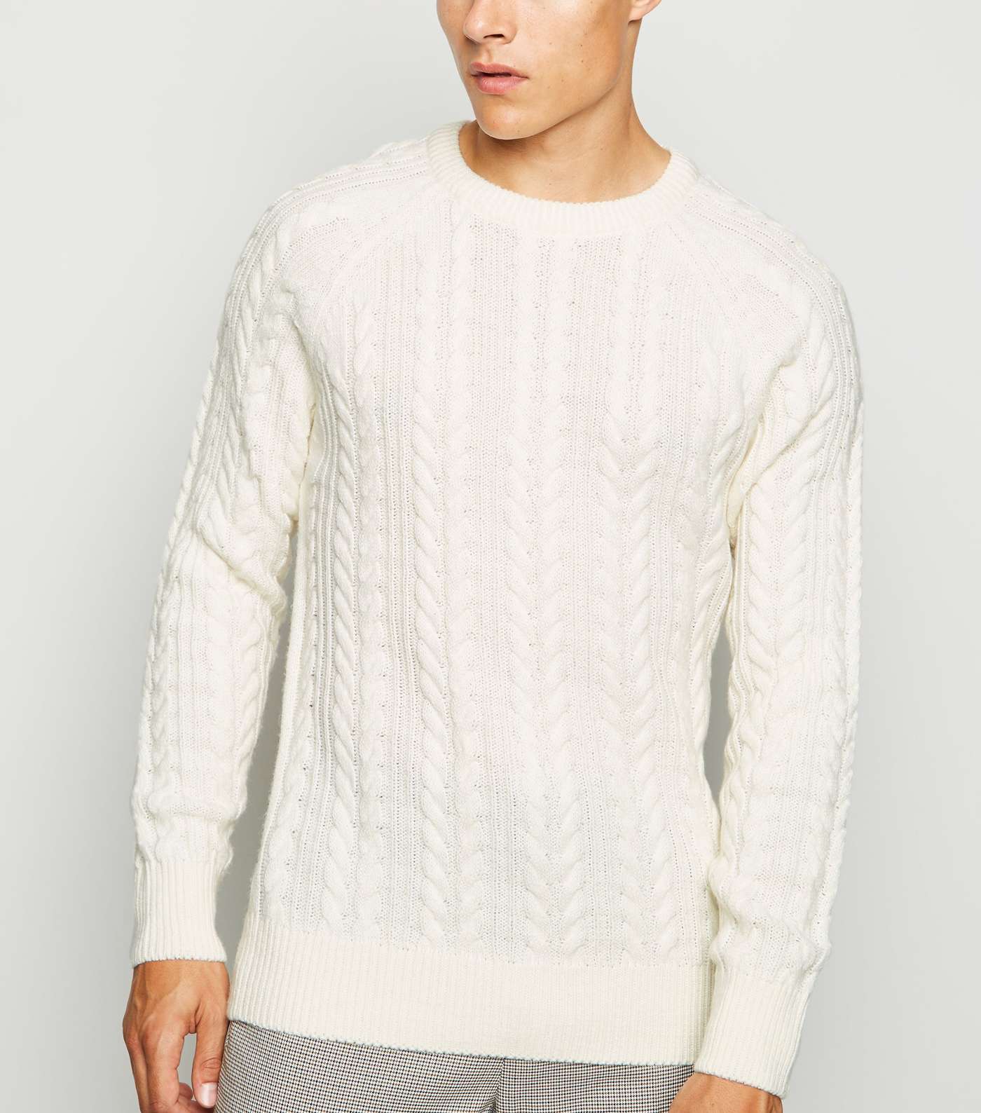 Off White Raglan Cable Knit Jumper