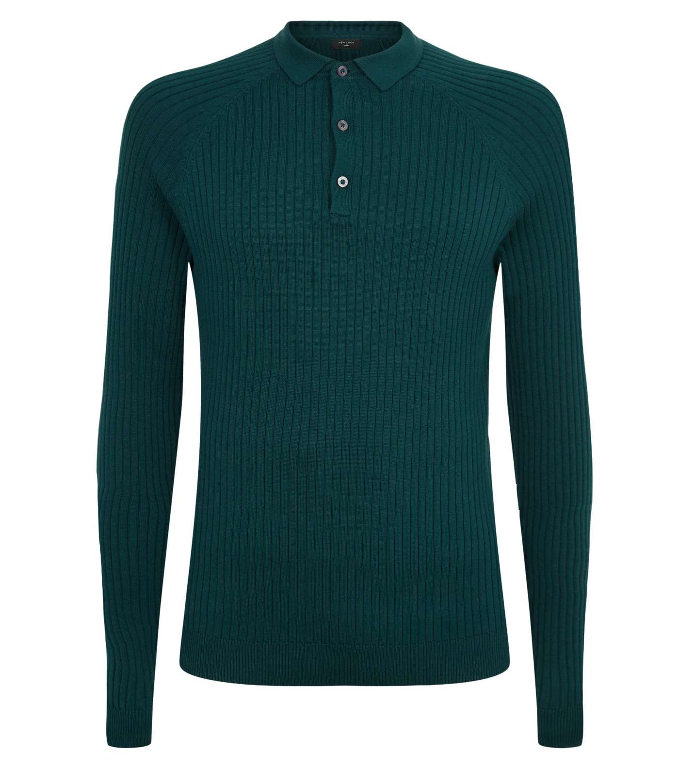 Teal Ribbed Muscle Fit Polo Shirt Image 4