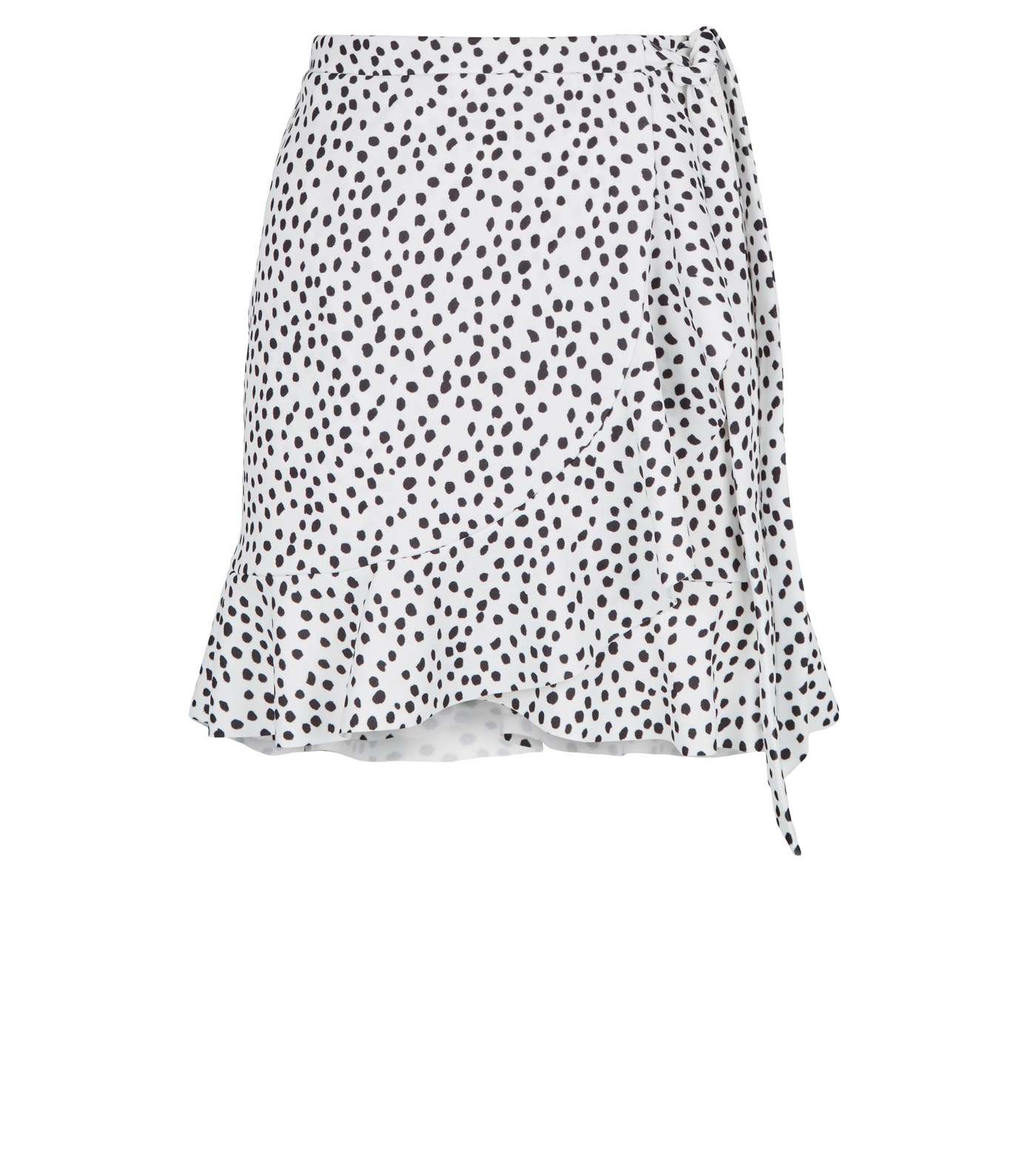 White Spot Ruffle Trim Mini Skirt Image 4