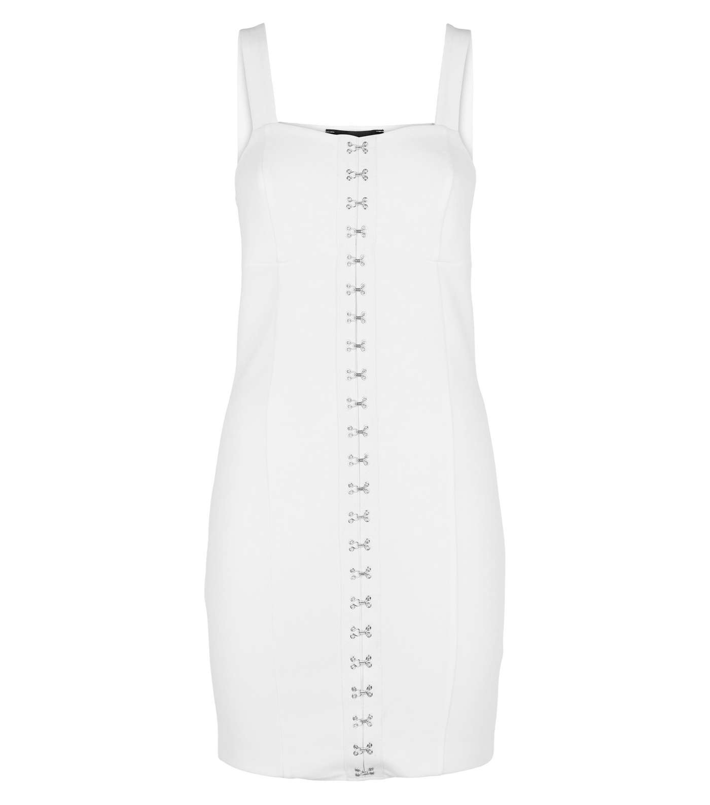 White Hook And Eye Bodycon Dress Image 4