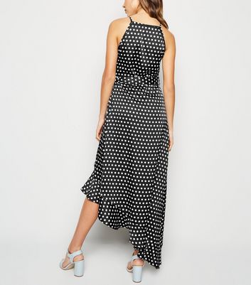 new look black and white spot dress