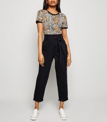 black high waisted trousers petite