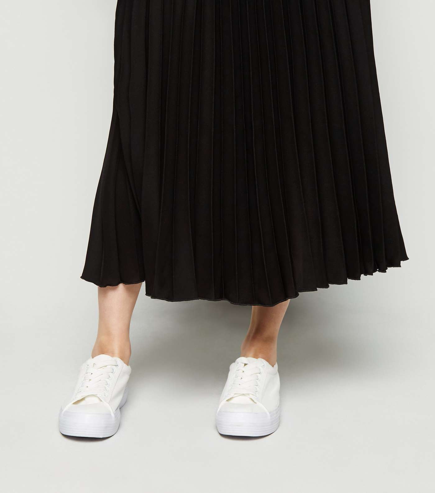 Petite Black Pleated Midi Skirt Image 5