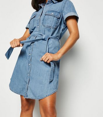 petite blue jean dress