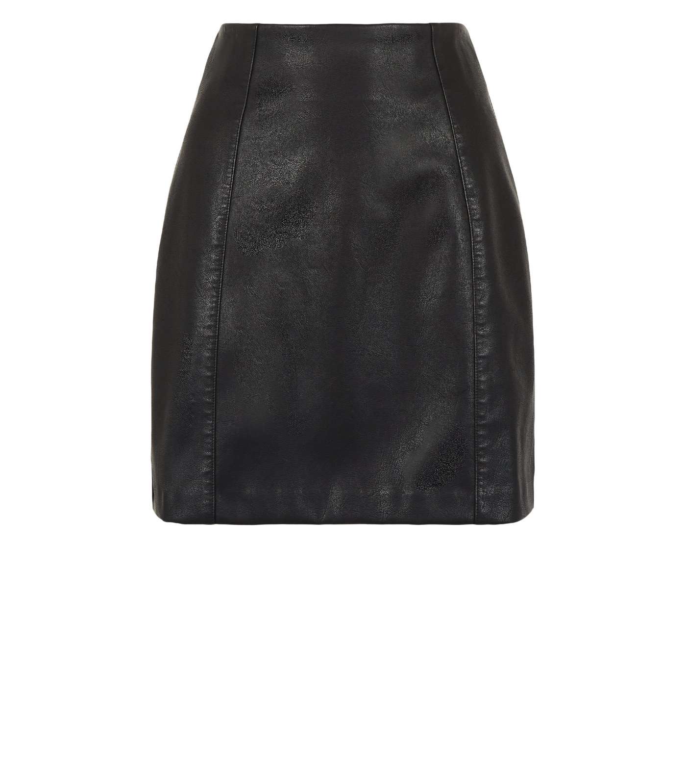 Black Coated Leather-Look Mini Skirt  Image 4