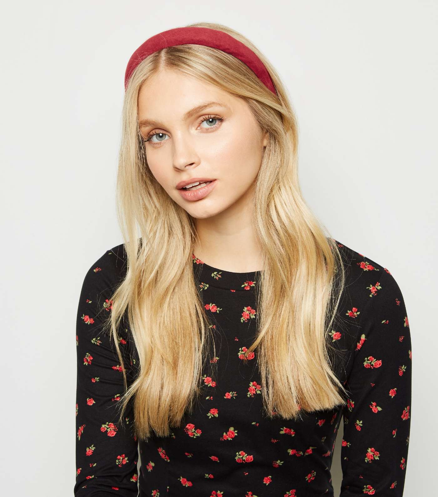 Red Suedette Padded Headband Image 2