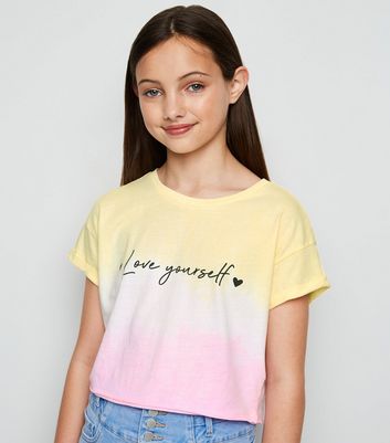 Girls Dip Dyed T-Shirt with Print