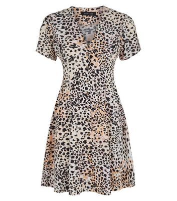 Leopard print tea hotsell dress new look