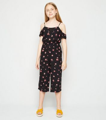 girls cold shoulder jumpsuit