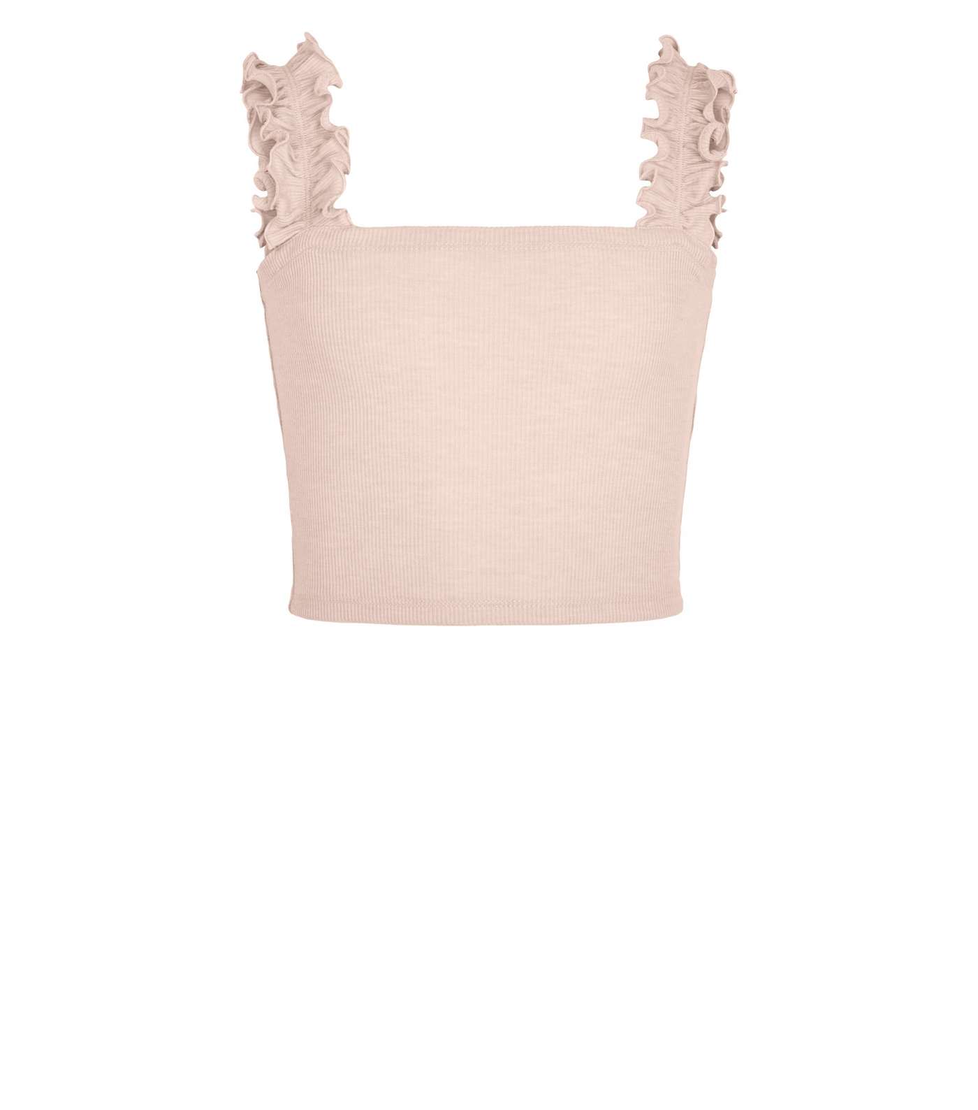 Girls Pale Pink Frill Strap Square Neck Cami Image 4