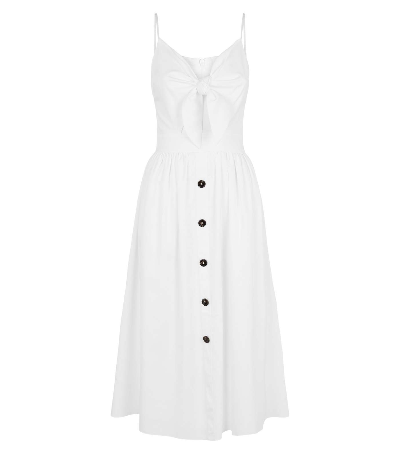 Cameo Rose White Button Midi Dress Image 4