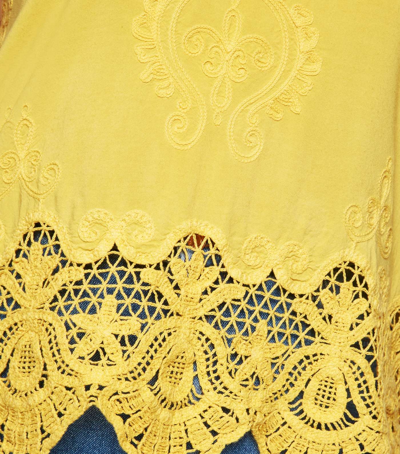 Curves Yellow Crochet Embroidered Cami  Image 6