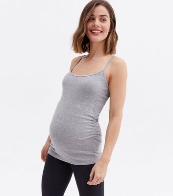 Maternity Grey Scoop Neck Cami New Look