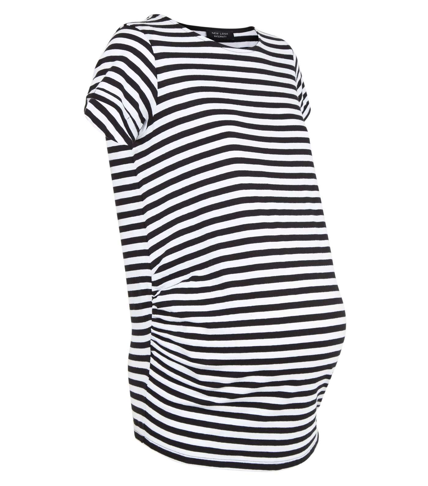 Maternity Black Stripe 1/2 Sleeve T-Shirt Image 4