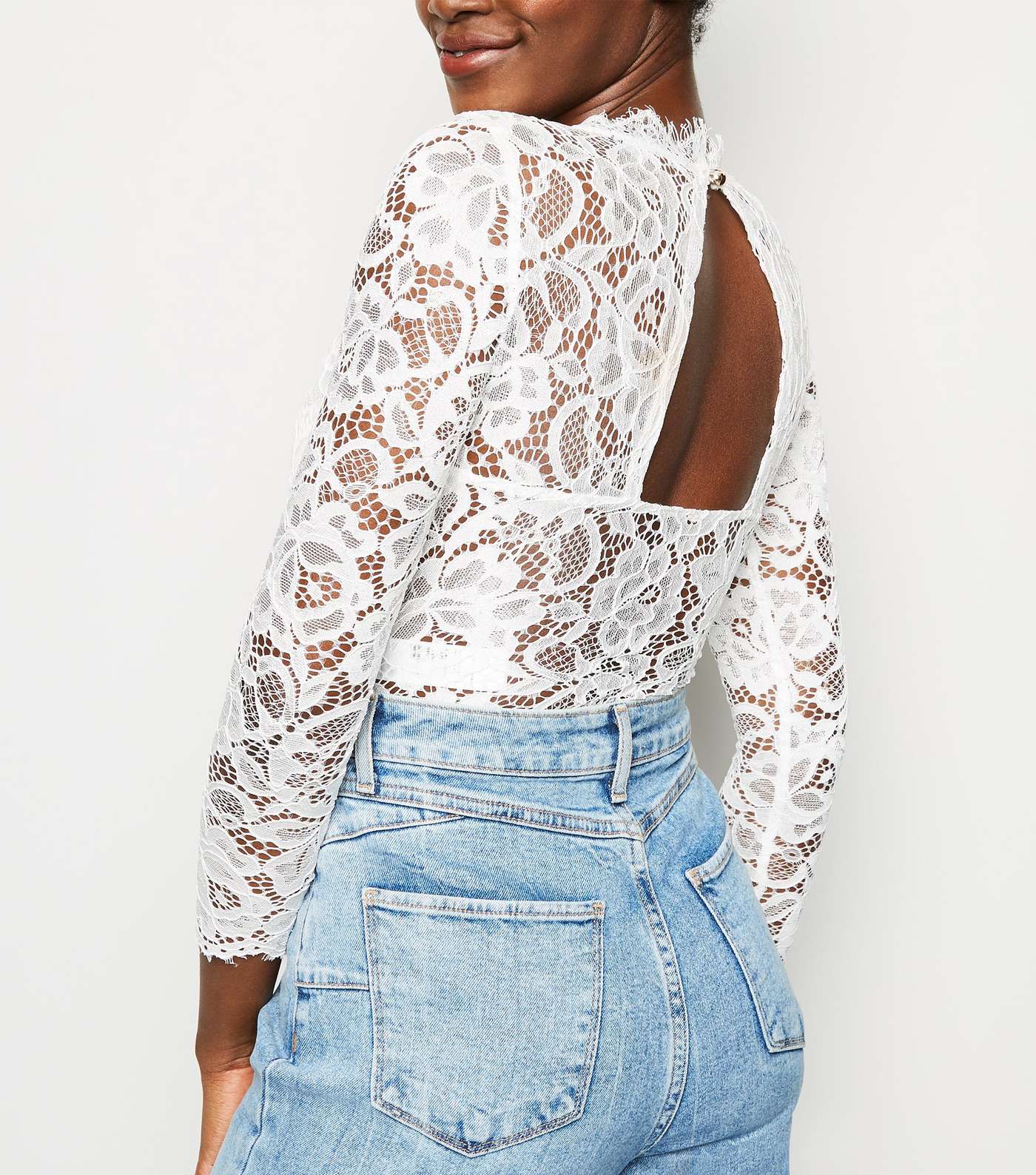 Cameo Rose White Lace Bustier Bodysuit Image 3