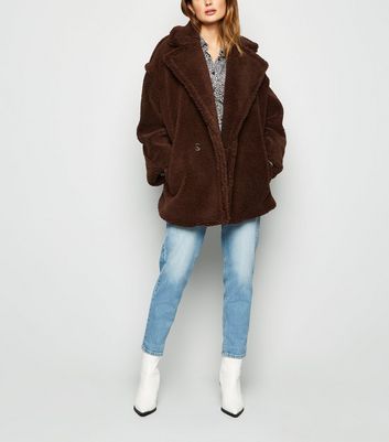 Teddy coat brown sales short